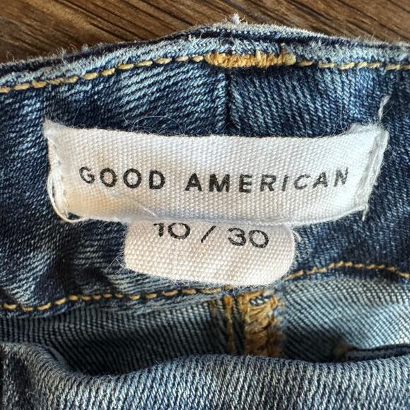 Good American Good Legs size 10 / 30 dark wash GLCRH873T Raw hem skinny ankle - Picture 7 of 9